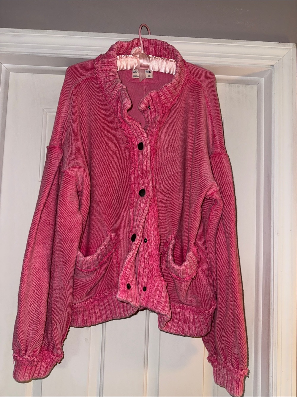 We The Free Vintage Pink Button-Front Cardigan